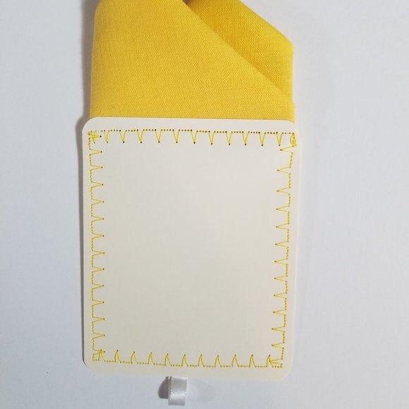 NEW - Yellow Linen Pre-Folded Pocket Square Handkerchief Insert - Picture 4 of 8